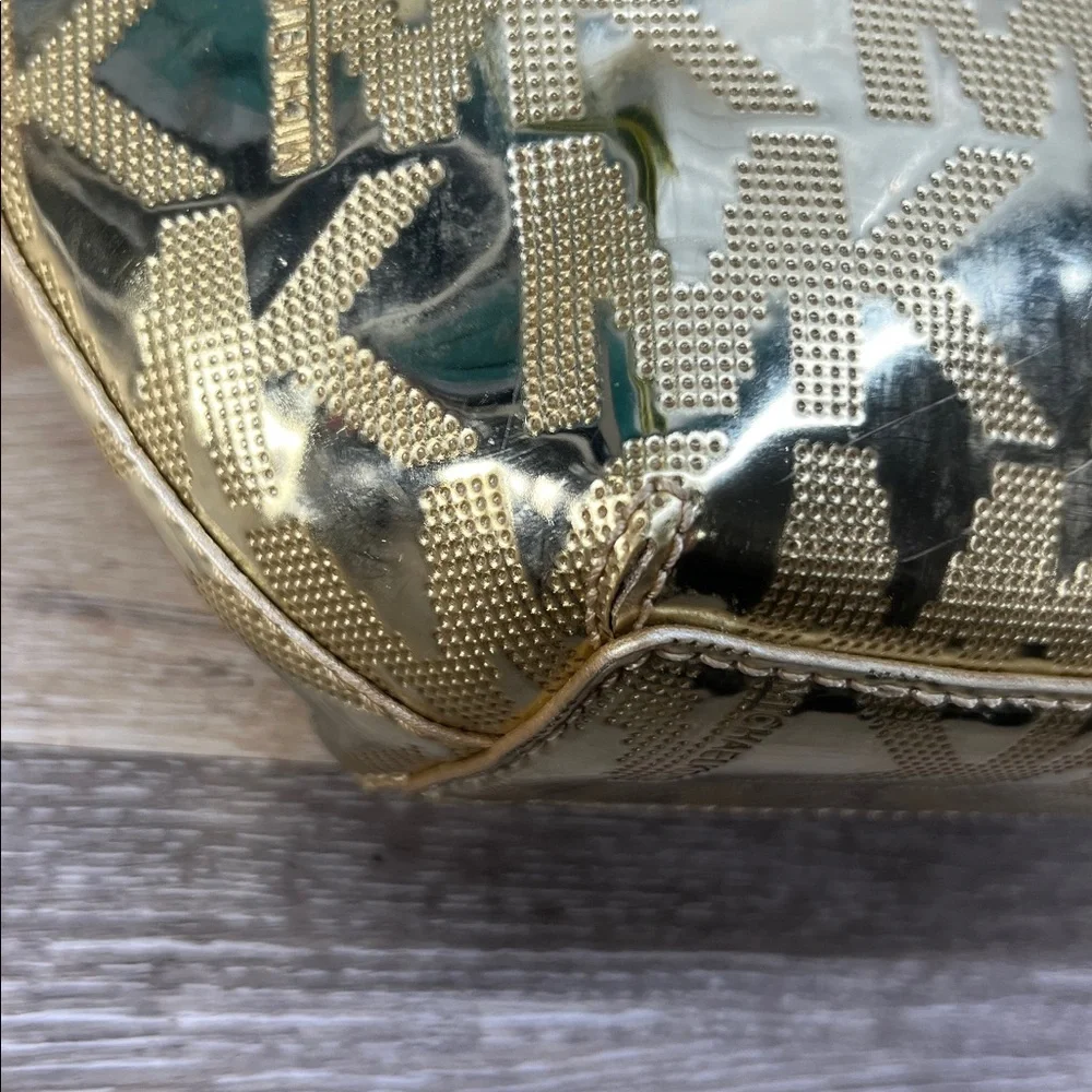 9865 Michael Kors Metallic Gold Patent Tote with Chain Handles 257499865 - Picture 12 of 14